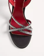 Valentino Dans Le Foyer Satin Sandal With Crystals 105Mm - Image 3